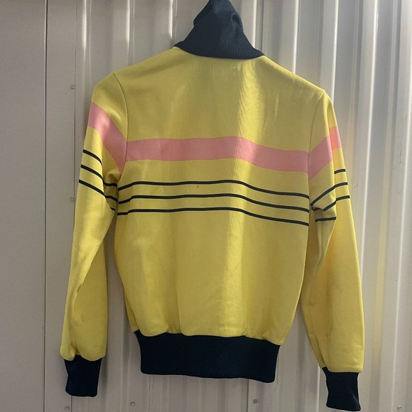 Adidas, yellow/navy track jacket, size 14 - Picture 2 of 2